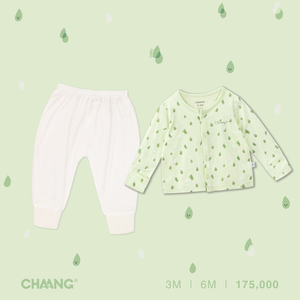 [ CHÍNH HÃNG CHAANG ] Bộ sơ sinh cúc giữa / cúc chéo cotton mỏng hè mát