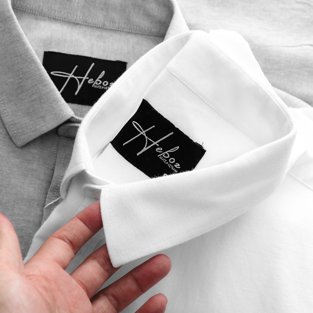 Sơ mi nam ngắn tay Heboz chất oxford cao cấp, form slimfit mềm mịn thấm hút tốt, cực tôn dáng - 00001121