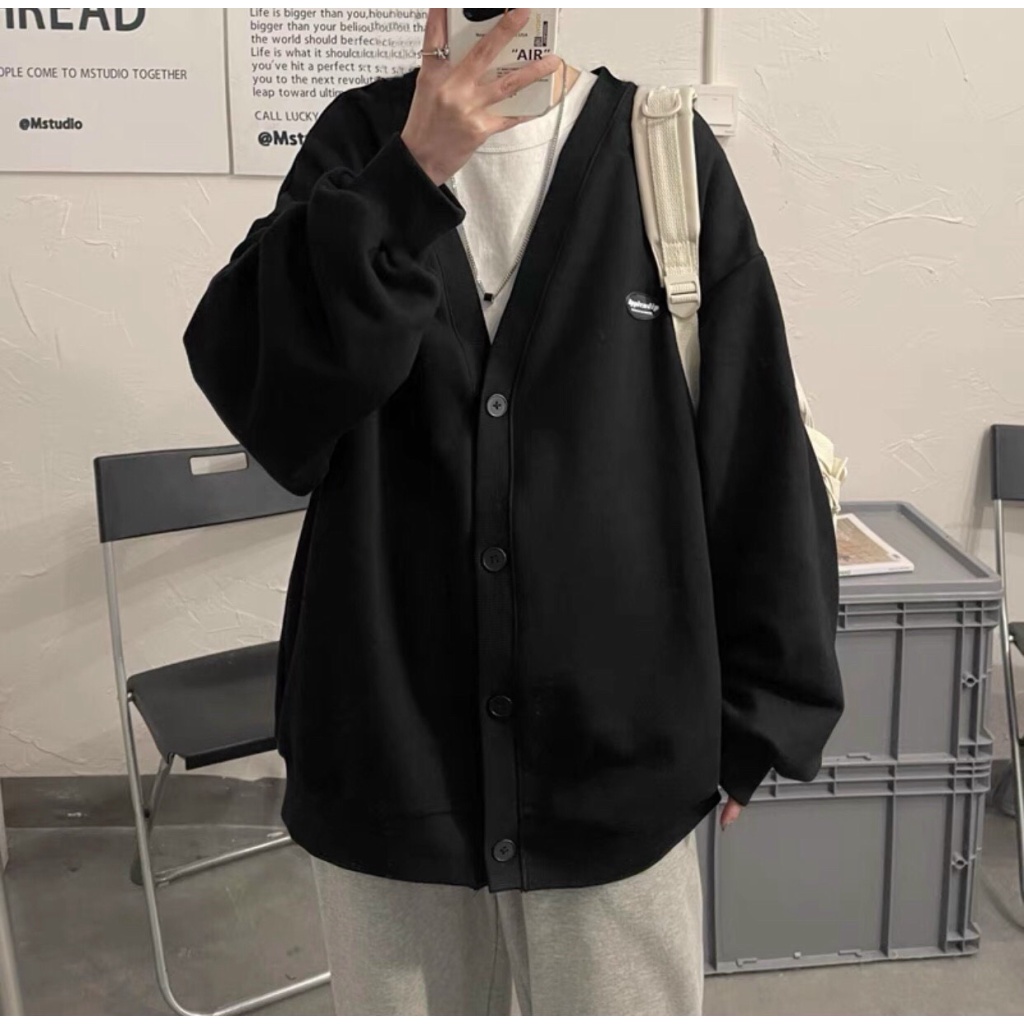 Áo Khoác Nỉ Cadigan Nam phối Chữ Hàn Quốc, Kiểu Dáng Thời Trang Dễ Thương Mẫu Hot Trend UT. ( Shop Nâu Fashion)