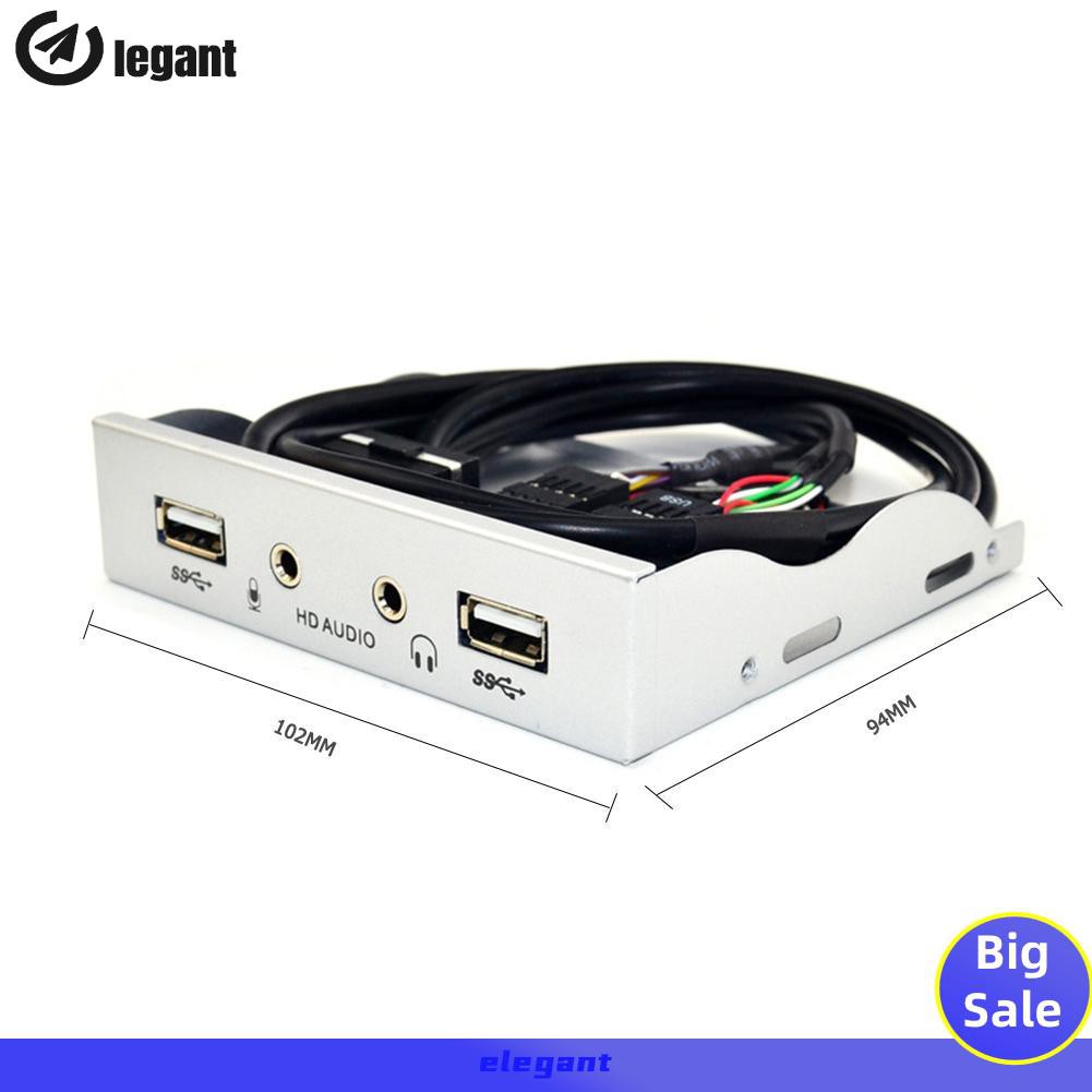 Bộ Chuyển Đổi Egx3.5 Inch 9pin Sang 2 Cổng Usb 2.0 Hub Bay Hd Audio 3.5mm