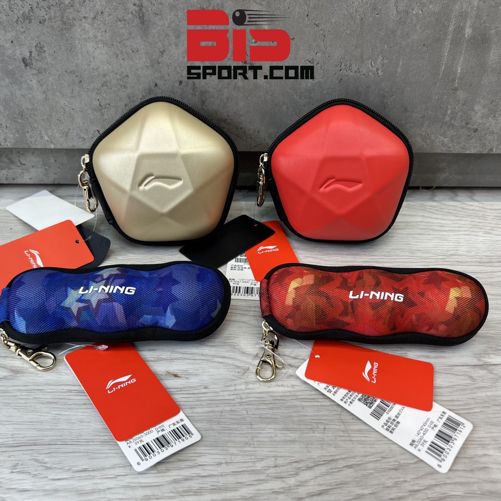 Bao Đựng 3 Quả Bóng Bàn Lining Chính Hãng - Màu Tím Xanh Ngôi Sao - Nhỏ Gọn , Tiện Lợi