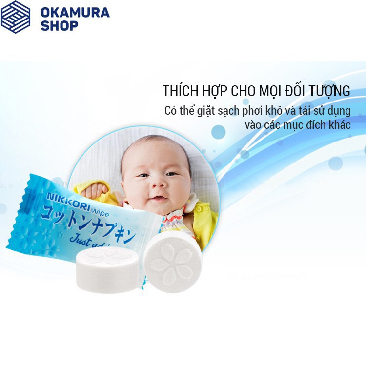 Nikkori - Khăn Giấy Khô Dạng Viên Chất Lượng Nhật Bản ( Túi Nhỏ 12 Viên)