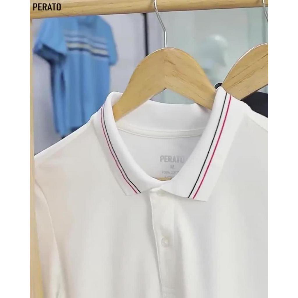 [MUA 2 GIẢM 20K] Áo Phông Nam Có Cổ PERATO Trẻ Trung, Năng Động, Chất Mềm Mại, Thấm Hút Tốt (APCP21004-05) | BigBuy360 - bigbuy360.vn