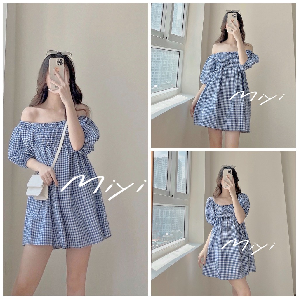 Đầm ngắn tay lỡ nữ tính dáng xòe, phong cách tiểu thư bánh bèo