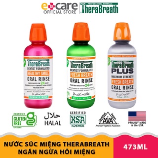 Nước súc miệng TheraBreath ngăn ngừa hôi miệng hương bạc hà 473ml