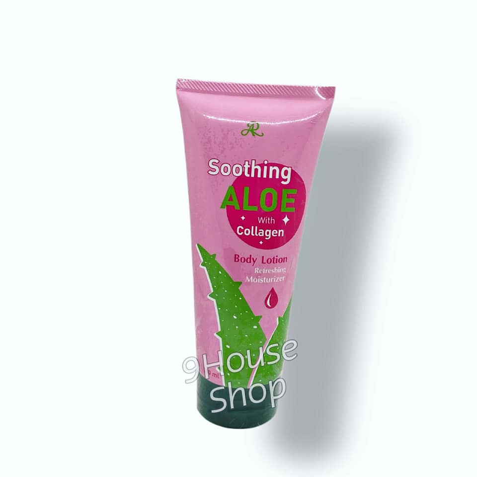 01 Tuýp Dưỡng Thể Cấp Ẩm Phụ Hồi Da Nha Đam &amp; Collagen AR Soothing Aloe With Collagen Thái Lan 180ml