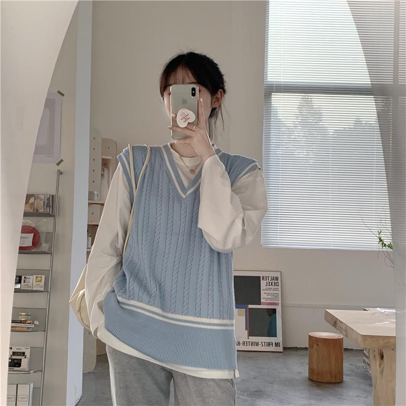 Áo len không tay cổ chữ V thiết kế mới thời trang dành cho nữ | BigBuy360 - bigbuy360.vn