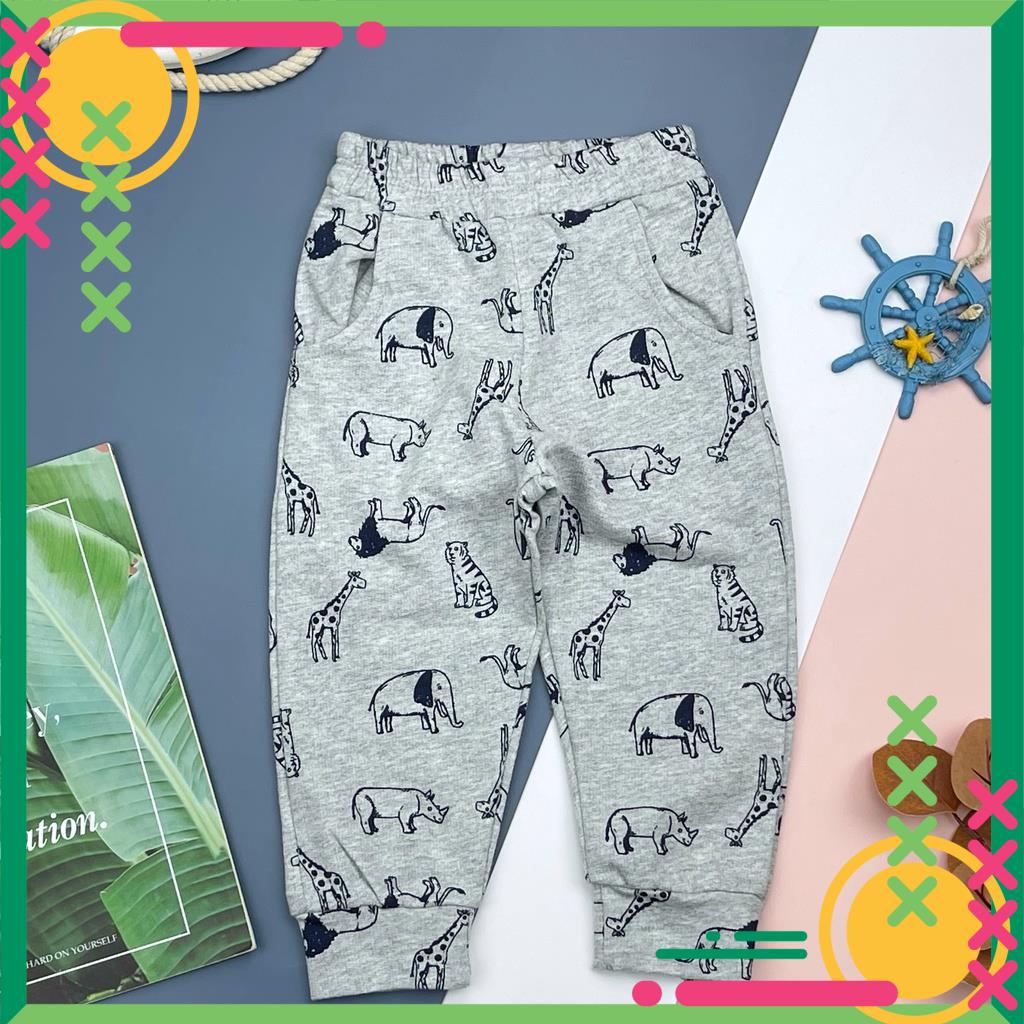 Thu Đông: Quần Nỉ Da Cá Họa Tiết Bé Trai Bé Gái NDCBTBGHT01 Size 1-5 Thương Hiệu Litibaby, Dành cho Bạn từ 9 kg đến 19kg