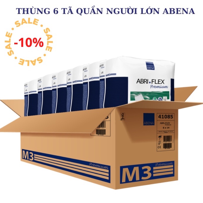 Combo 6 bịch tã quần người lớn Abena Abri Flex - Thấm hút 2.4 lít - Nhập khẩu Đan Mạch (14 miếng)