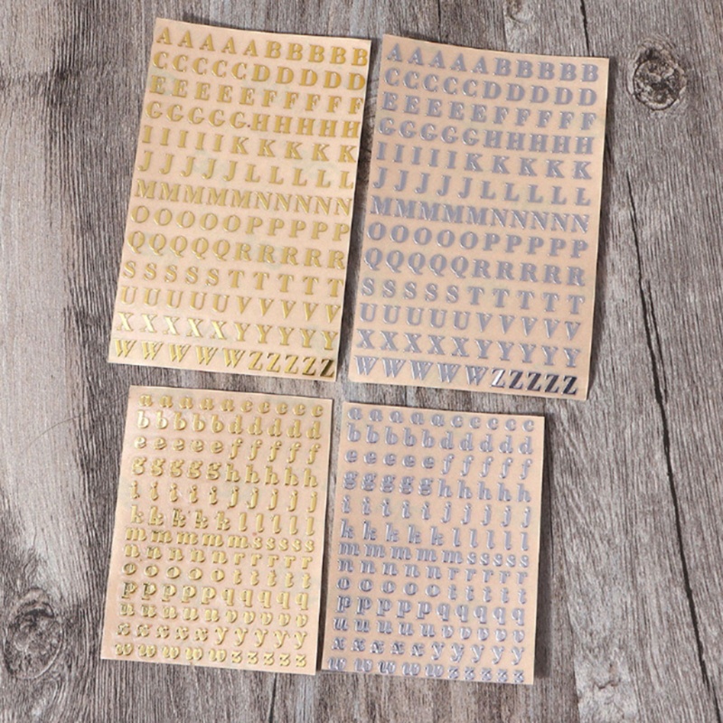 Miếng Dán Chữ Cái Màu Sắc Lấp Lánh Ánh Vàng / Bạc Trang Trí Thủ Công