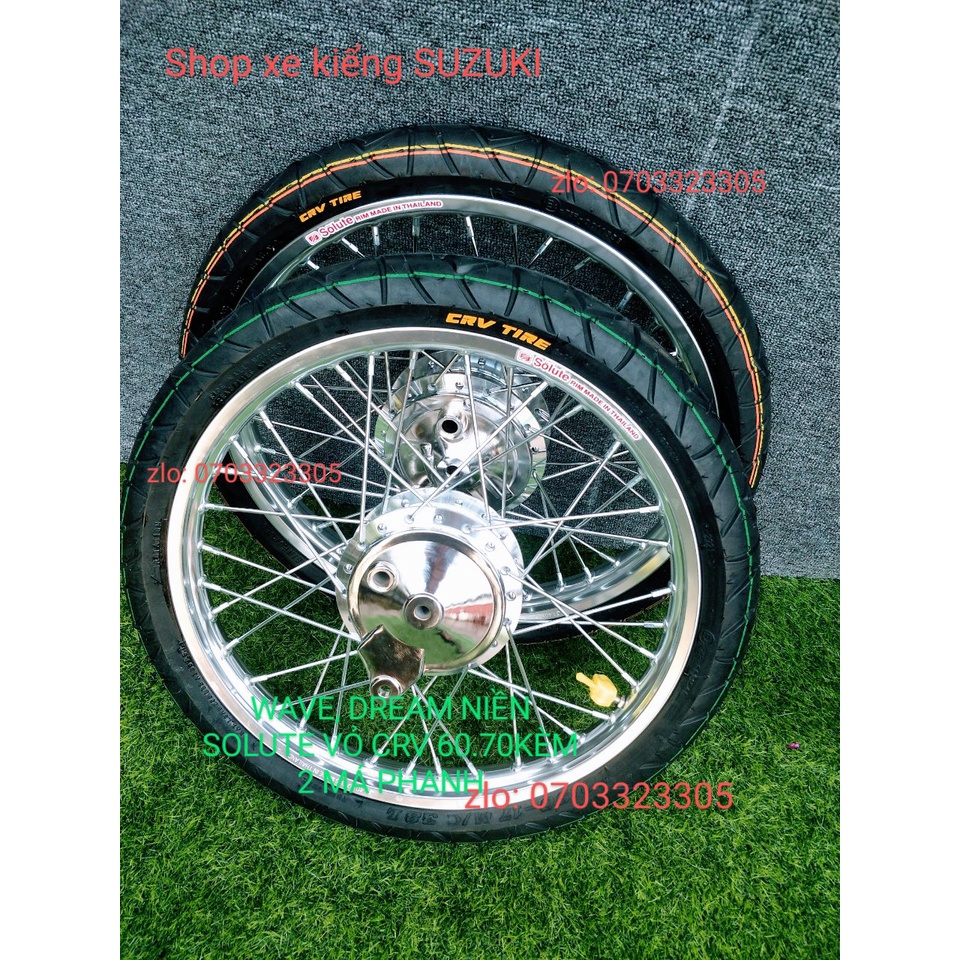 CẶP BÁNH CĂM WAVE DREAM THẮNG ĐÙM TRƯỚC SAUNIEENF NHÔM BAN ZAI THÁI KÈM VỎ CRV THÁI 60.70 VỚI 2 MÁ PHANH .