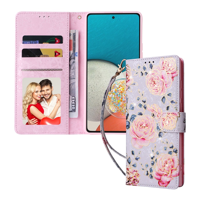 Sang Trọng Bao Da Điện Thoại pu Hình Hoa Cho samsung galaxy a05s a53 a33 a23 a24 a52 4g a52s m23 a13 5g a13 4g a14 4g a24 5g a14 5g Ốp