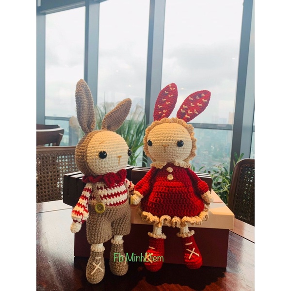 Thỏ Mimi- Thỏ Miti gấu bông bằng len handmade- quà tặng cho bé