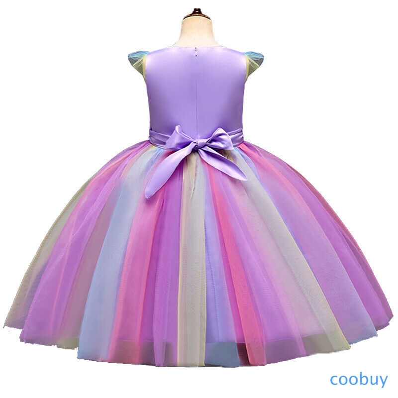 Đầm xòe in hình ngựa unicorn thiết kế đẹp mắt cho bé gái