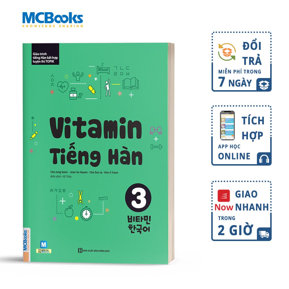 Sách Vitamin Tiếng Hàn 3 Dành Cho Người Mới Bắt Đầu Học Kèm App Online