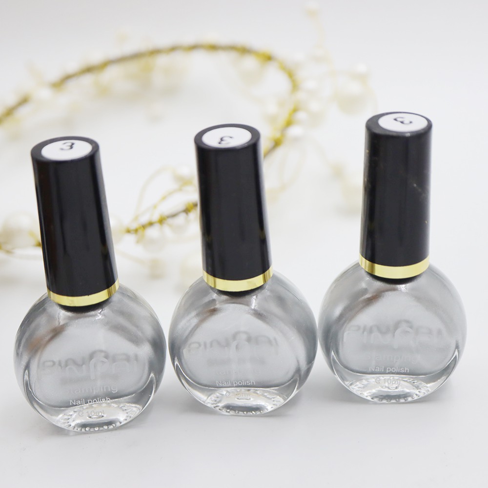 Sơn In Móng Tay Mực In Nail Móng Pinpai Chính Hãng Trắng Đen Vàng Bạc10ml