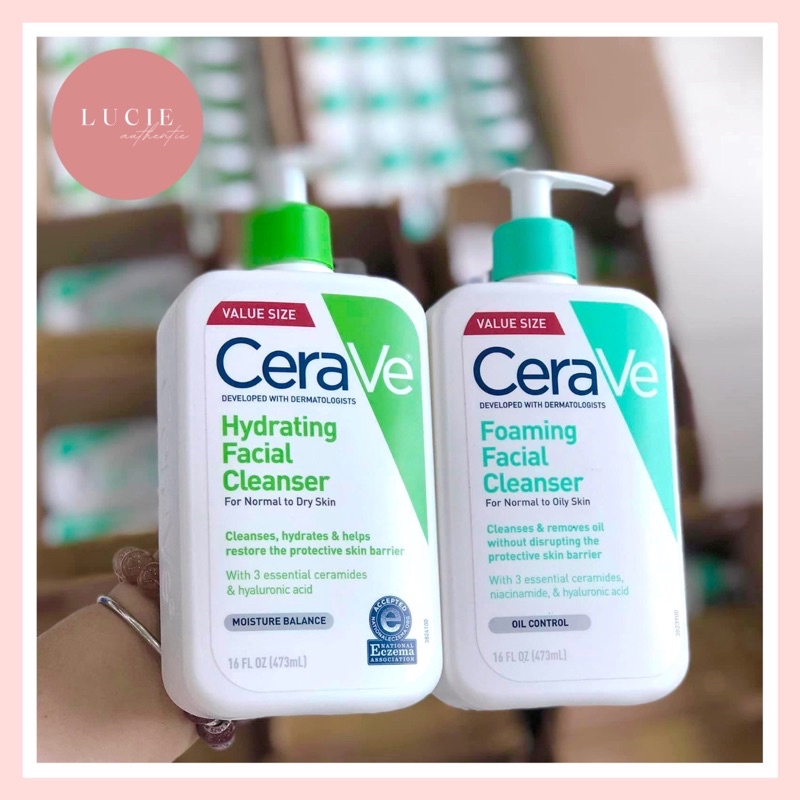 [BẢN USA] Sữa rửa mặt CeraVe Foaming/Hydrating Facial Cleanser (ĐỦ SIZE)