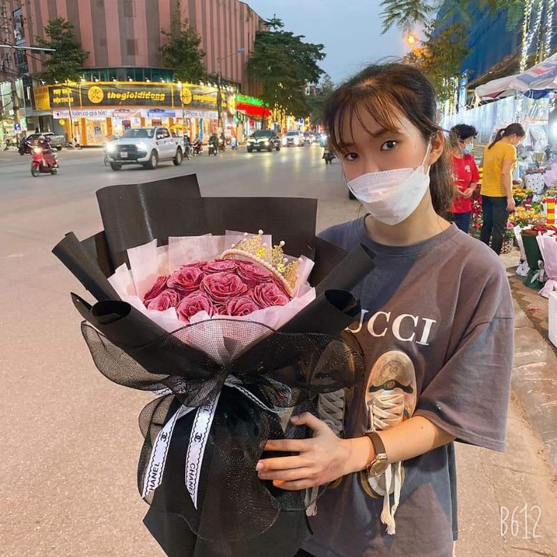 Bó 15 bông sáp nhũ Kim Tuyến