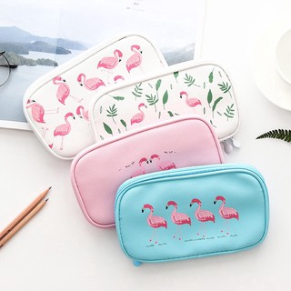 Túi đựng bút chì / mỹ phẩm in hình hồng hạc nhiều kiểu đẹp mắt
