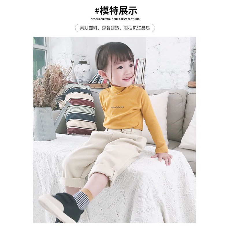 Áo Giữ Nhiệt HEY CHILDREN Cho Bé Cổ 3 Phân Đáng Yêu