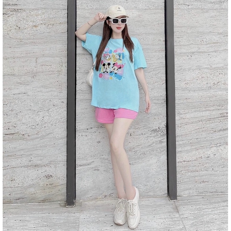 Set bộ thun nữ cotton mặc nhà quần đùi có túi freesize dưới 65kg