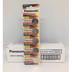 1 vỉ 5 viên pin cmos 3V Lithium Panasonic CR2032 (Pin nút, pin cúc áo)