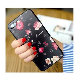 Ốp điện thoại in hoa đen huyền bí