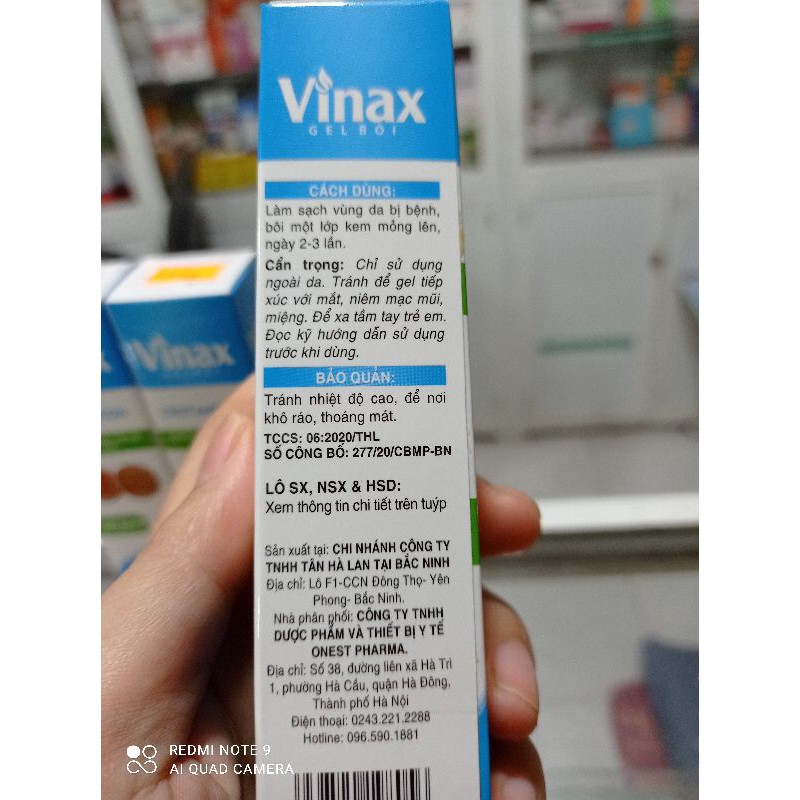 Gel bôi đa dụng Vinax sạch nấm ngứa hắc lào lang ben