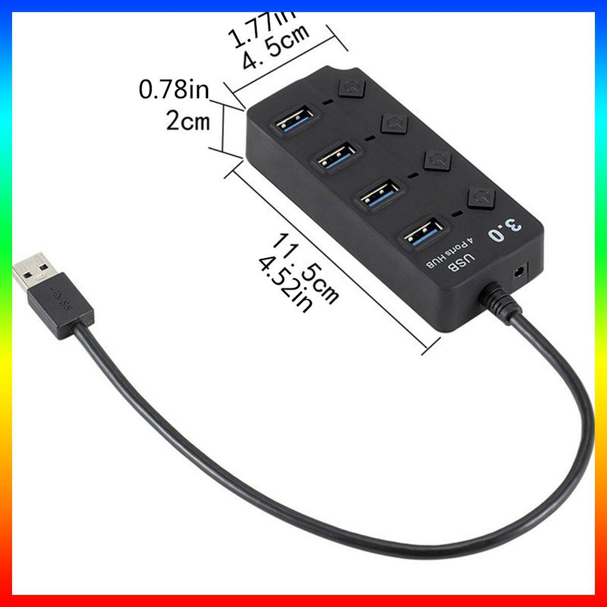 1 Bộ Chia 4 Cổng Usb 3.0 Tốc Độ Cao Có Công Tắc Chìa Khóa