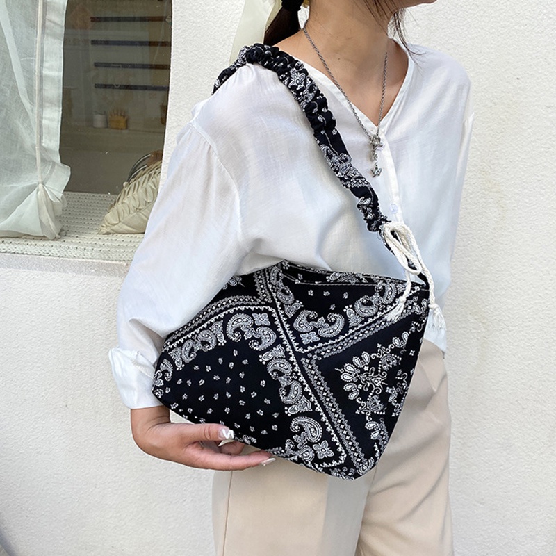 Túi IELGY bằng vải canvas in hình độc đáo thiết kế đơn giản phong cách retro dân tộc