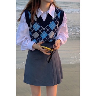 Thời Trang Áo Vest Cổ Chữ V Dáng Ngắn Kẻ Sọc Kiểu Retro Cá Tính Cho Nữ