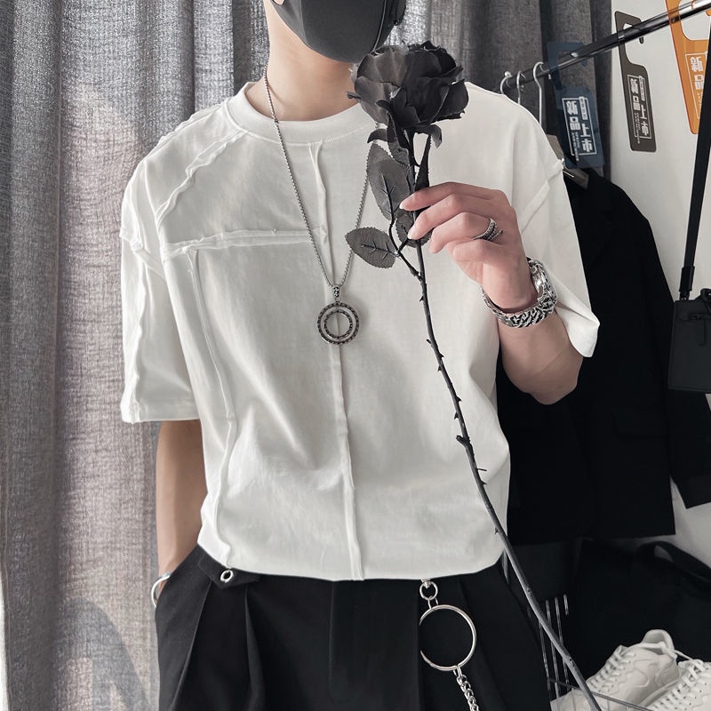 Áo Thun Tay Ngắn Màu Trơn Dáng Rộng Thời Trang Mùa Hè Cho Nam Giới 2022