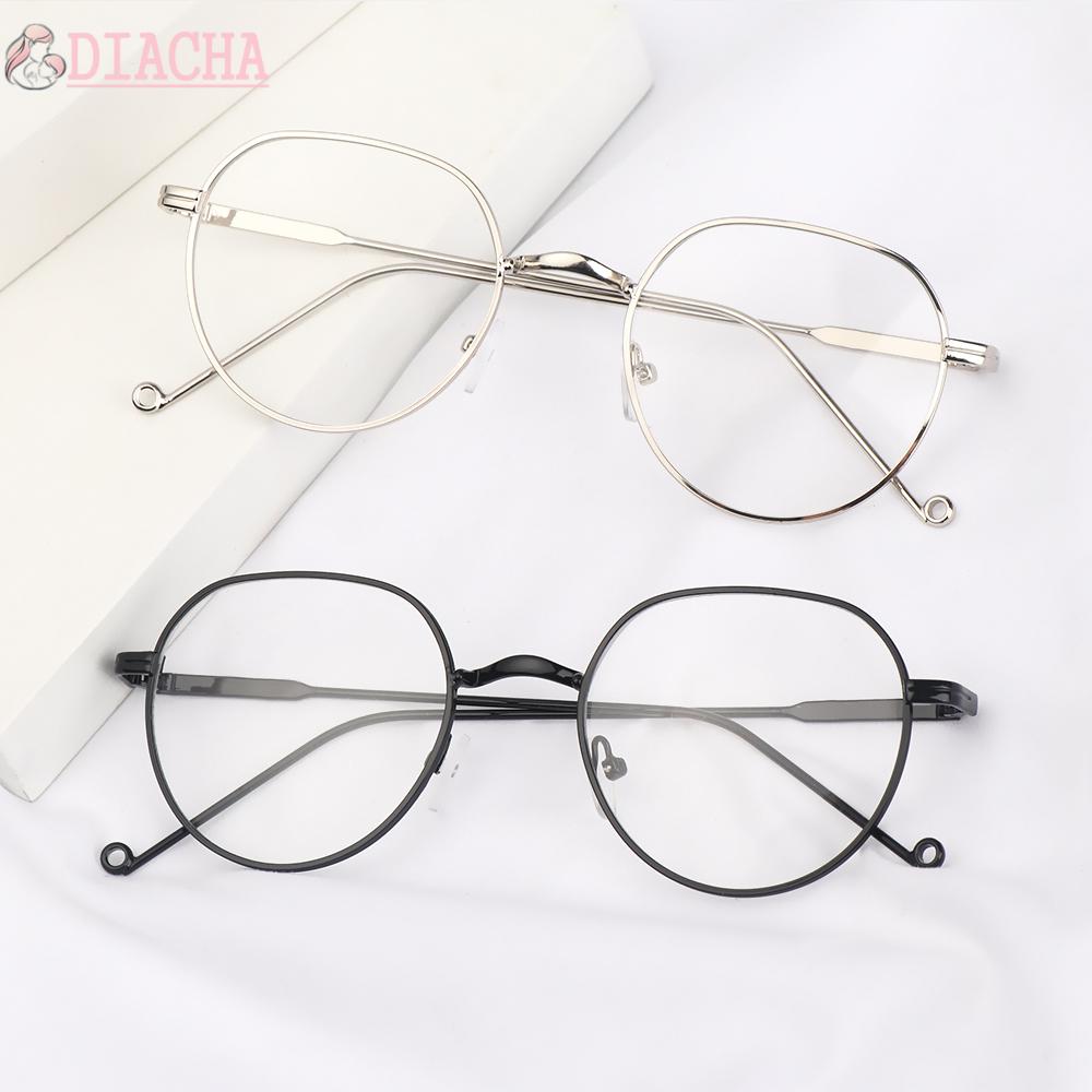 DIACHA Unisex Flat Mirror Eyewear Ultralight Myopia Glasses Optical Spectacle Round Frame High-definition Fashion Metal Eyeglasses/Multicolor