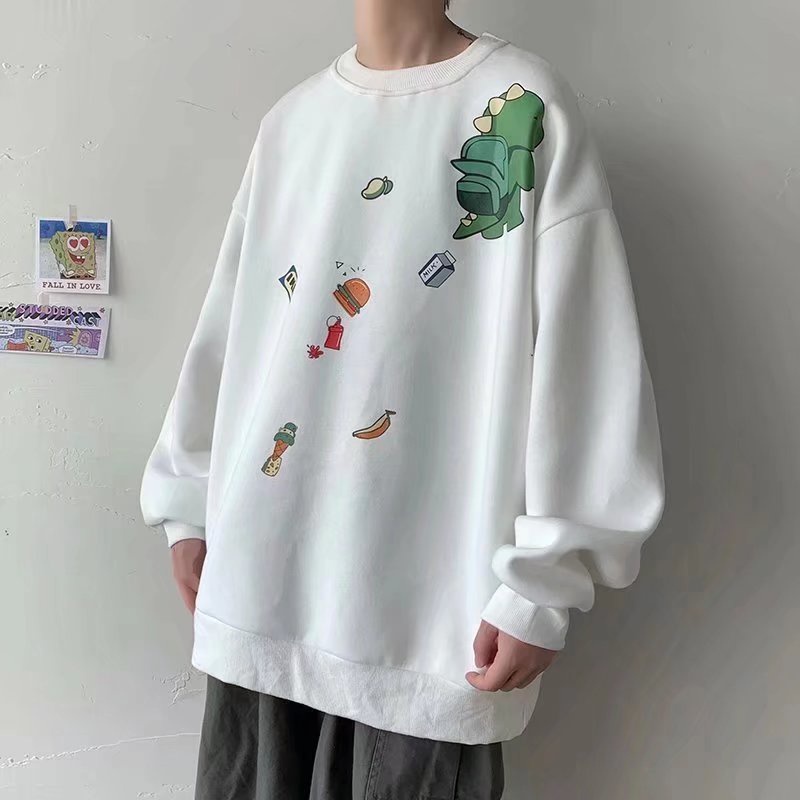 Áo len nỉ tay dài phong cách hiphop dáng rộng M-5XL thời trang Thu Đông cho mọi giới tính