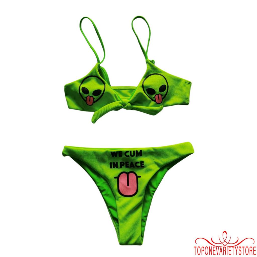 Bộ đồ bơi hai mảnh họa tiết đầu lâu quyến rũ cho nữ
