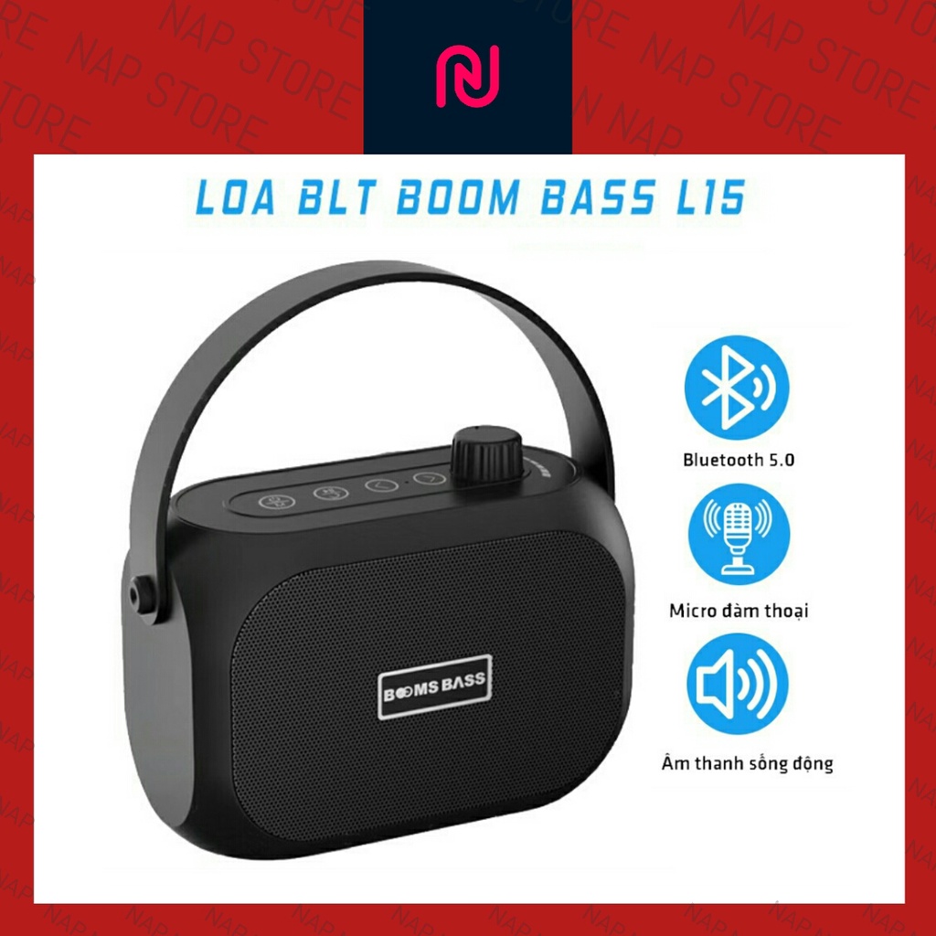 Loa bluetooth Booms Bass L15 🔥 HỖ TRỢ THẺ NHỚ USB 🔥Bluetooth 5.1 NEW 🔥Âm bass sâu, mạnh - Bảo hành 12 tháng