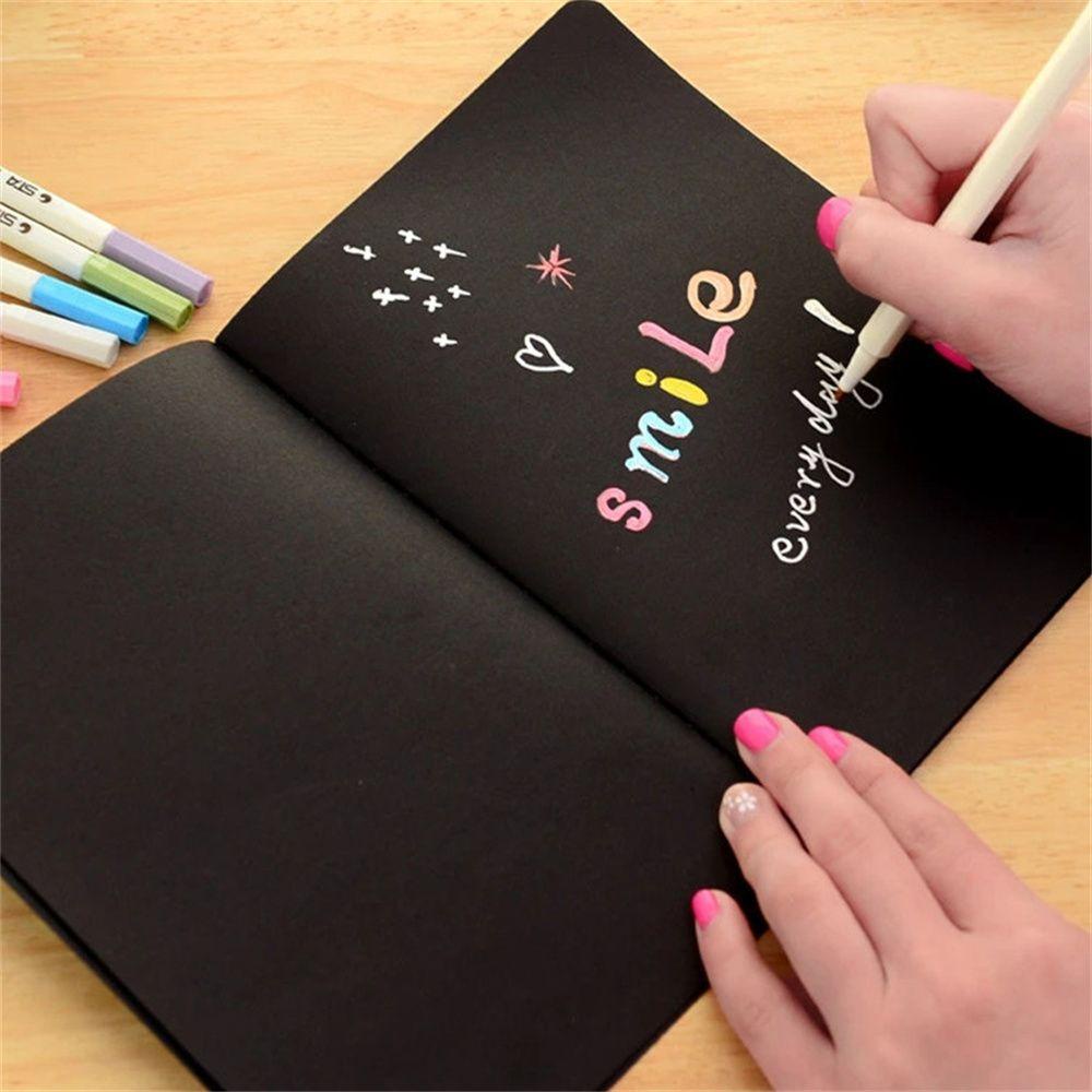 Sổ Tay 60 Trang Giấy Đen Trơn DIY Tiện Lợi