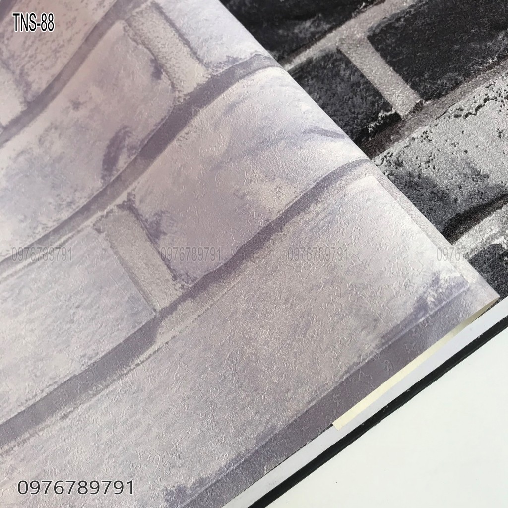 Giấy Dán Tường Giả Gạch Màu Trắng, Đỏ, Xám Đẹp, Lụa Không Keo, Khổ 10m x 53 cm