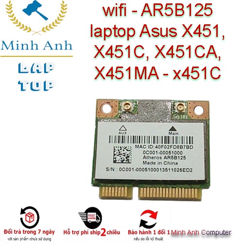 wifi - AR5B125 laptop Asus X451, X451C, X451CA, X451MA - x451C