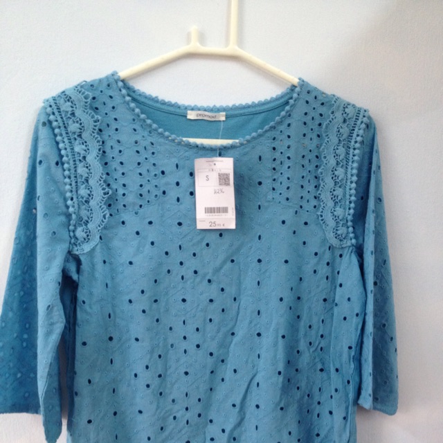 Áo thun pha ren cotton Promod