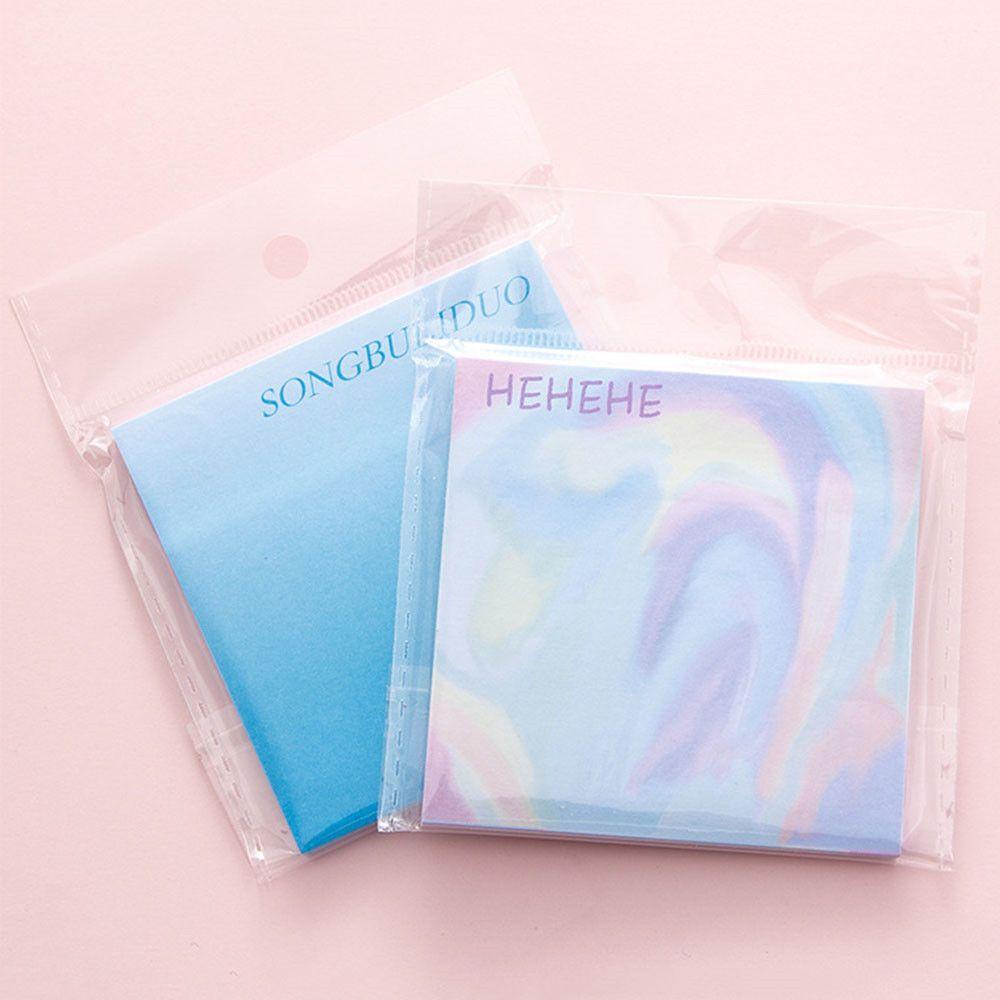 YEW 50Sheets/Pack Cute Notes Pad Stickers Creative Stationery Decorative Memo Pad Sticky Office School Supplies Korean Simple Ins Gradient Color