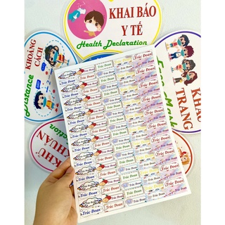 SET 100 STICKER DECAL IN TÊN BÉ SIZE MINI (Đồ Dùng Dạy Học Miki)