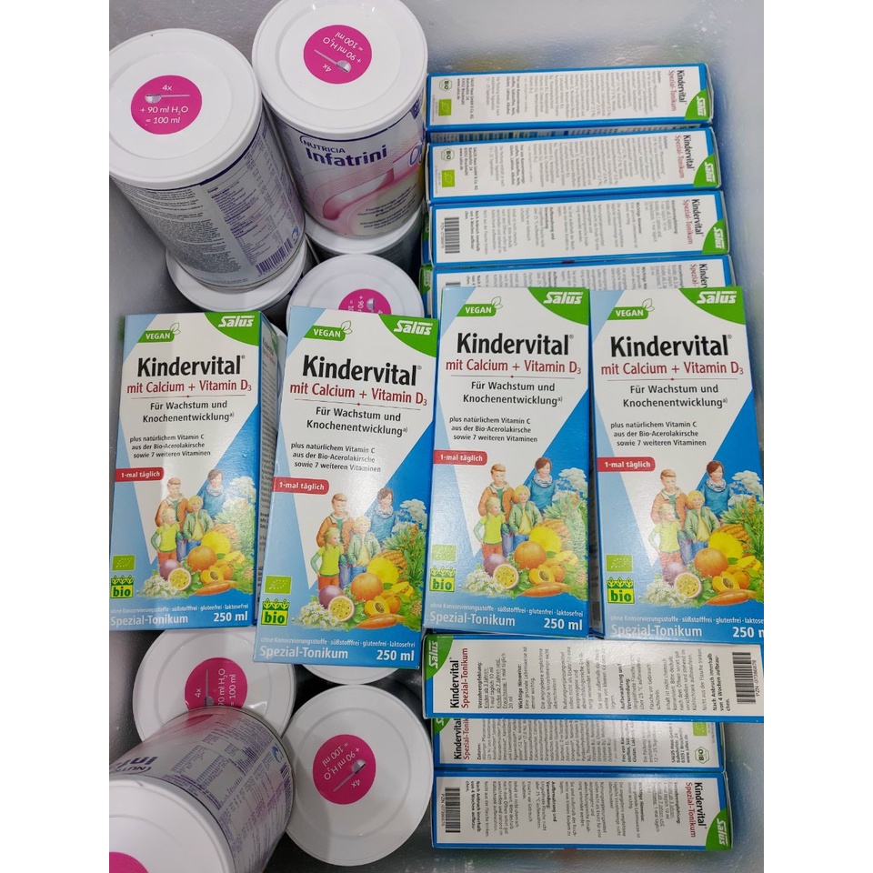 Siro Bổ Sung Canxi – Vitamin D3 Hữu Cơ Kindervital Salus 250ml