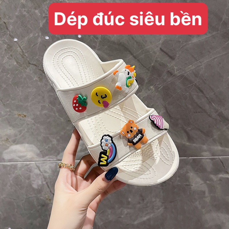 Dép lê nữ cross 2 quai ngang bánh mì độn đế 3 cm chất liệu eva unisex ulzzang dép đúc đi mưa siêu nhẹ-giày dép 97