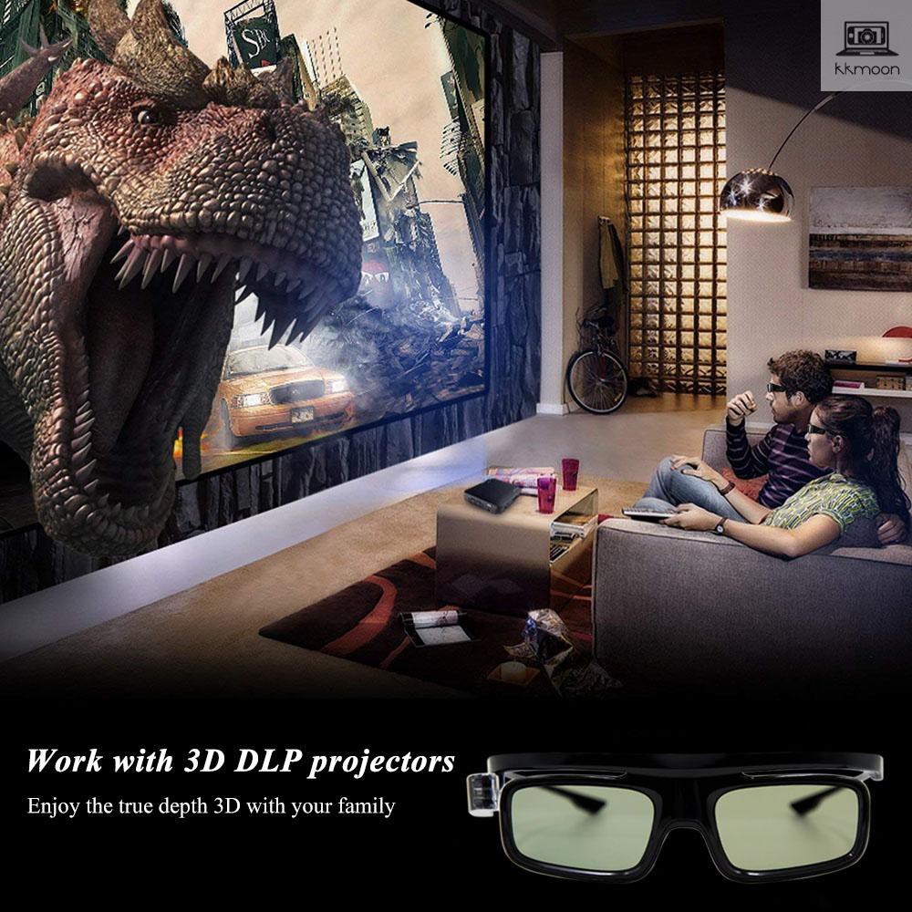 GL1800 Projector 3D Glasses Active Shutter Rechargeable DLP-Link for All 3D DLP Projectors Optama Acer BenQ ViewSonic Sharp Dell