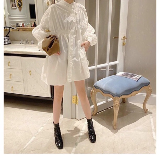 Kèm ảnh thật I Bán sỉ Bốt nhăn da bóng gót vuông 7p côt lưmgr hot trend năm nay