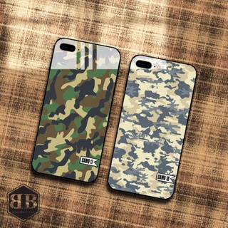 Ốp lưng kính cường lực iphone 7 plus / iphone 8 plus hình camo