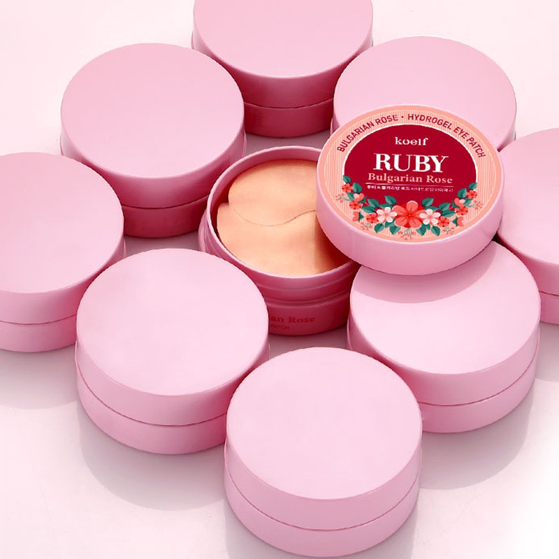 [HOT] Mặt nạ mắt Petitfee KOELF Ruby Bulgarian Rose Hydrogel Eye Patch (60 miếng)