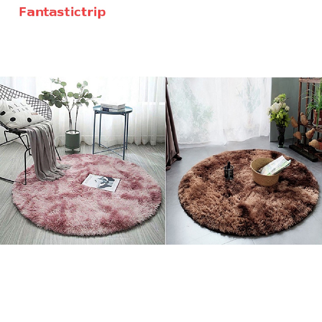 Thảm Lông Lót Sàn Hình Tròn Trang Trí Phòng Khách / Phòng Ngủ Mới