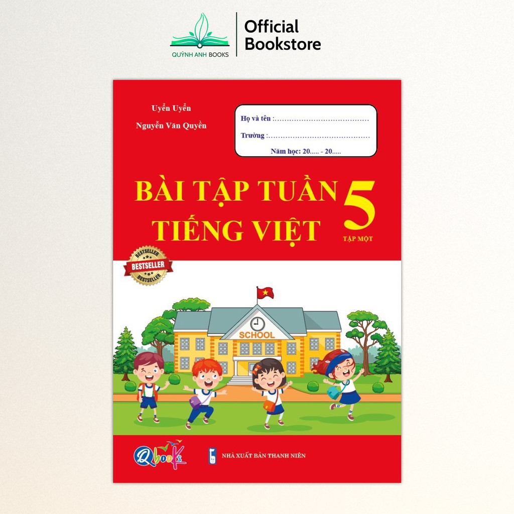 Sách - Combo bài tập tuần toán và tiếng việt lớp 5 học kỳ 1 - NPH Qbooks